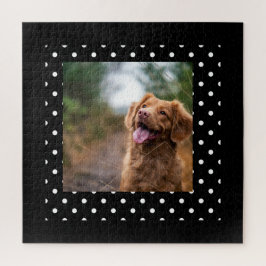 Black and white polka dot Dog pic Puzzle