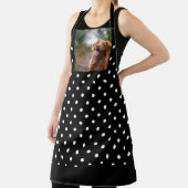 Black and white polka dot Dog pic Schürze (InSitu)