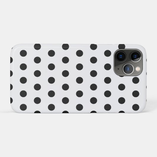 Black and White Polka Dot iPhone Case (Rückseite (Horizontal))