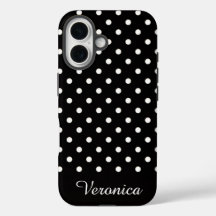 Black and White Polka Dot Personalized Name 