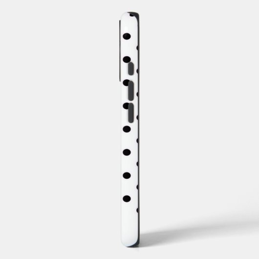 Black and White Polka Dot Personalized Name Case-Mate iPhone Hülle (Rückseite / Links)