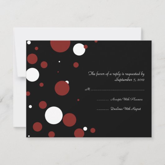 Black and White Polka Dot Wedding RSVP (Vorderseite)