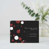 Black and White Polka Dot Wedding RSVP (Stehend Vorderseite)