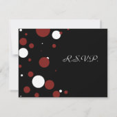 Black and White Polka Dot Wedding RSVP (Rückseite)