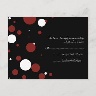 Black and White Polka Dot Wedding RSVP Karte