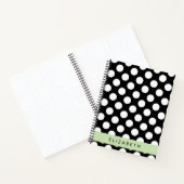 Black and White Polka Dots, Dotted, Your Name Notizblock (Innenseite)