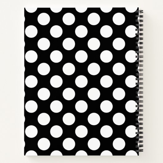 Black and White Polka Dots, Dotted, Your Name Notizblock (Rückseite)