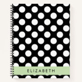 Black and White Polka Dots, Dotted, Your Name Notizblock (Vorderseite)