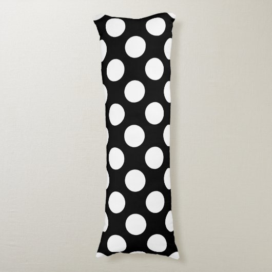 Black and White Polka Dots, Polka Dot Pattern Seitenschläferkissen (Vorderseite Vertikal)