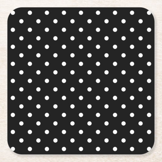Black and white Polka Dots Rechteckiger Pappuntersetzer (Vorderseite)
