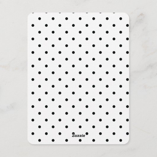 Black and White Polka dots wedding Invitation Einladung (Rückseite)