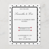 Black and White Polka dots wedding Invitation Einladung (Vorderseite)