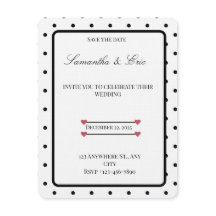 Black and White Polka dots wedding Invitation