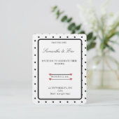 Black and White Polka dots wedding Invitation Einladung (Stehend Vorderseite)