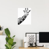 Black and white portrait of a giraffe poster (Heimbüro)