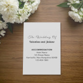 Black and White Portrait Wedding Accommodation Begleitkarte