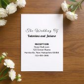 Black and White Portrait Wedding Reception Begleitkarte