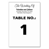 Black and White Portrait Wedding Table Card Tischnummer (Vorderseite)