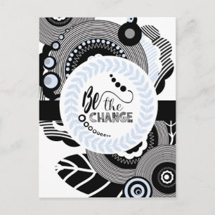 black and white postcard inspirational quote postkarte