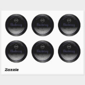 Black and White Product Labels Blue Frame Add Logo Runder Aufkleber (Blatt)
