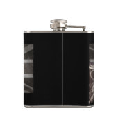 Black and White Proud Lion Union Jack #Brexit Flachmann (Rückseite)