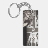 Black and White Proud Lion Union Jack #Brexit Schlüsselanhänger (Vorderseite links)