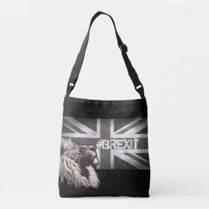 Black and White Proud Lion Union Jack #Brexit Tragetaschen Mit Langen Trägern