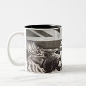 Black and White Proud Lion Union Jack #Brexit Zweifarbige Tasse (Links)