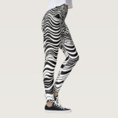 Black and White Psychedelic Abstrakt Leggings (Rechts)