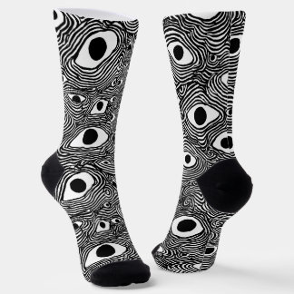 Black and White Psychedelic Design Socken