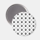 Black and white puppy paw prints magnet (Vorderseite/Rückseite)