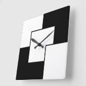 Black And White  Quadratische Wanduhr (Winkel)