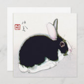 Black and White Rabbit, Japanese Mitteilungskarte (Vorne/Hinten)
