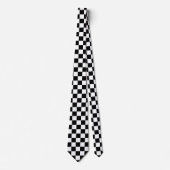 Black and White Racing Silks Checks Derby Krawatte (Vorderseite)