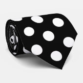Black and White Racing Silks Polka Dot Derby Day Krawatte (Gerollt)
