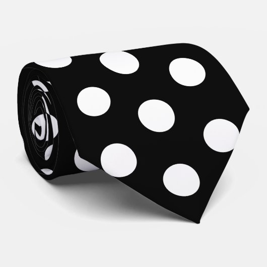 Black and White Racing Silks Polka Dot Derby Day Krawatte (Gerollt)