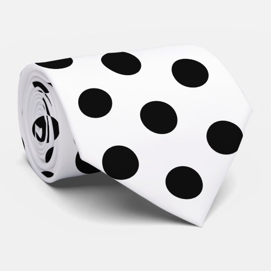 Black and White Racing Silks Polka Dot Derby Krawatte (Gerollt)