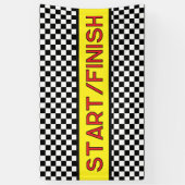 Black and white Racing START finish Line Banner (Vertikal)