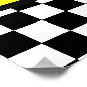Black and white Racing START finish Line  Poster (Ecke)