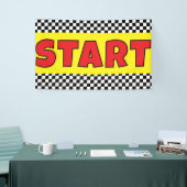 Black and white Racing START Line Banner (Messeveranstaltung)