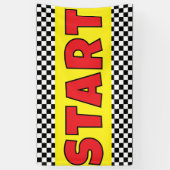 Black and white Racing START Line Banner (Vertikal)
