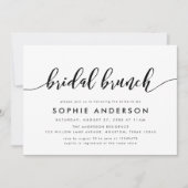 Black and White Relax Script Bridal Brunch Einladung (Vorderseite)
