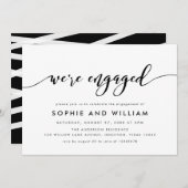 Black and White Relax Script-Engagement Party Einladung (Vorne/Hinten)