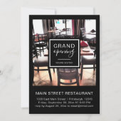 Black and White Restaurant Grand Opening Foto Einladung (Vorderseite)