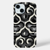 Black and White Retro Abstract Pattern Case-Mate iPhone Hülle (Rückseite)