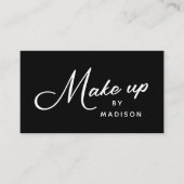 Black and White Retro Script Makeup Visitenkarte (Vorderseite)