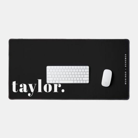 Black and White Retro Typography Personalized Schreibtischunterlage (Tastatur & Maus)