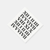 Black and White Roman Numeral Party Serviette (Ecke)