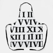 Black and White Roman Numeral Schürze (Vorderseite)