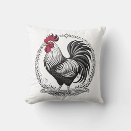 Black and white rooster kissen